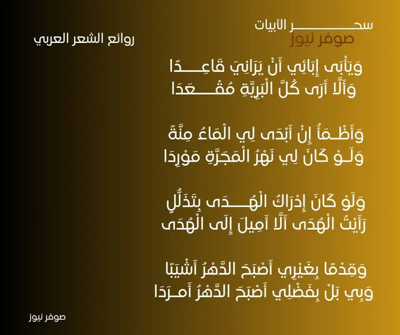 وَيَأْبَى إِبَائِي أَنْ يَرَانِيَ قَاعِدًا