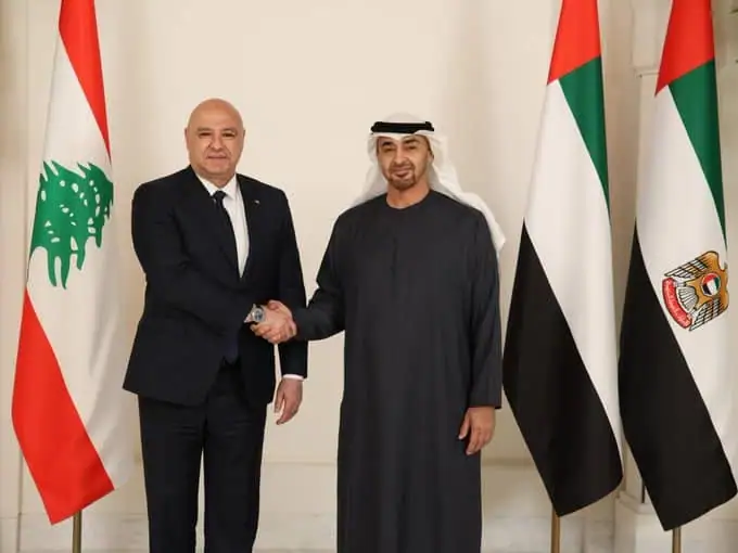 قمة لبنانية-اماراتية بين الرئيس عون والشيخ محمد بن زايد آل نهيان في ابو ظبي
