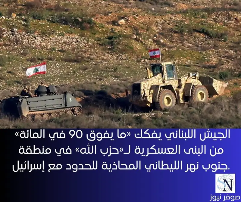 فكّك الجيش اللبناني «ما يفوق 90 في المائة» من البنى العسكرية العائدة لجماعة «حزب الله» في منطقة جنوب نهر…