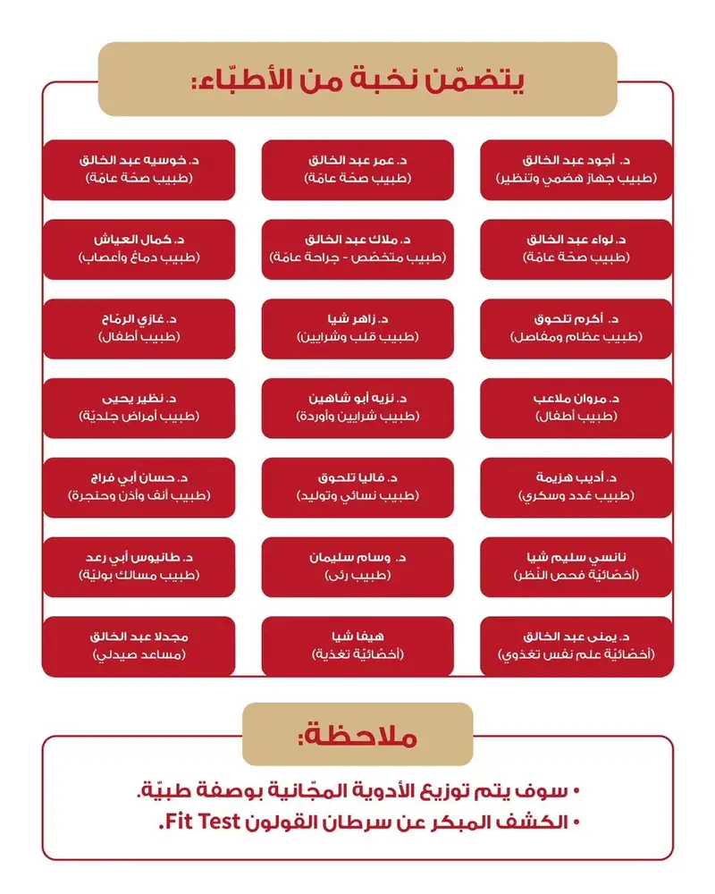 يوم طبي مجاني في بلدة مجدلبعنا - قصاء عاليه