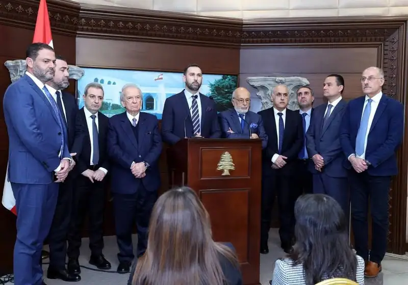 النائب تيمور جنبلاط باسم وفد من الحزب التقدمي الاشتراكي واللقاء الديمقراطي من قصر بعبدا