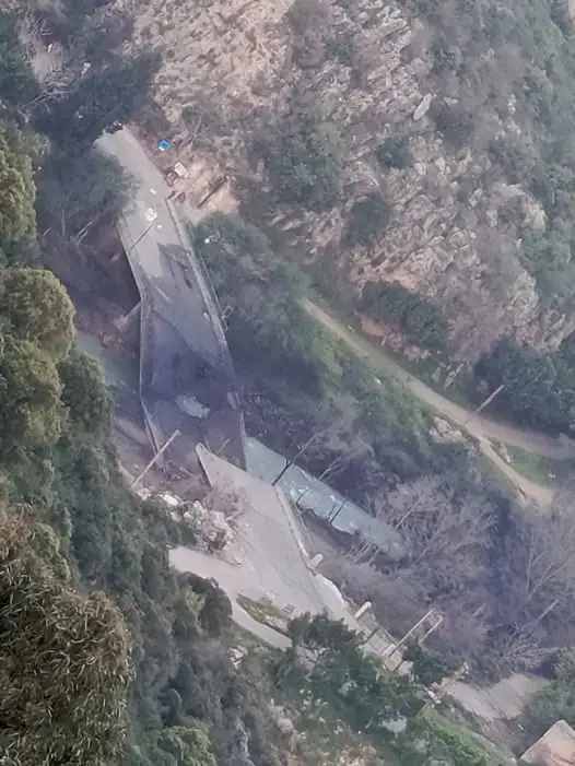 تدمير جسر الطيرفيلسيه فوق نهر الليطاني