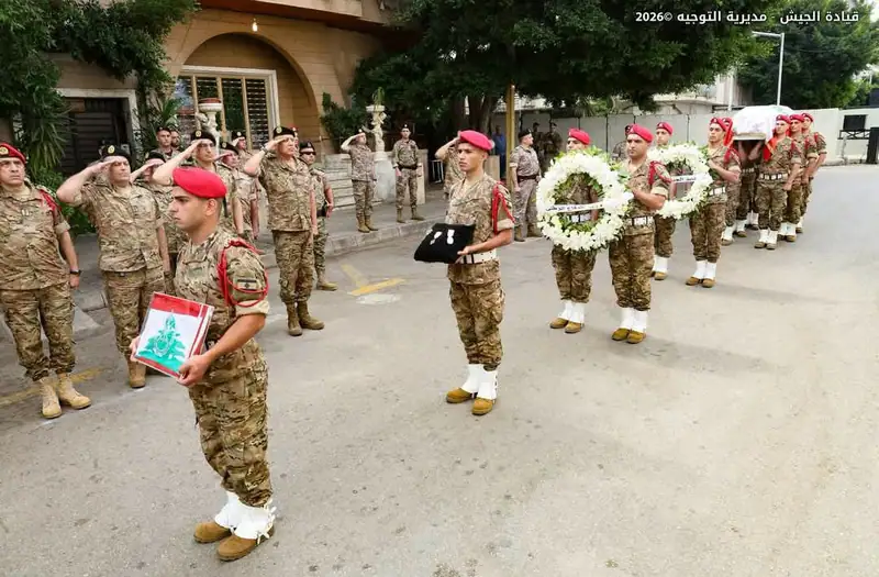 شيّعت قيادة الجيش وأهالي بلدة كفرجرّة - جزين النقيب الشهيد ايلي الخوري الذي استشهد بتاريخ ٦ /٦ /٢٠٢٦ جرّاء…