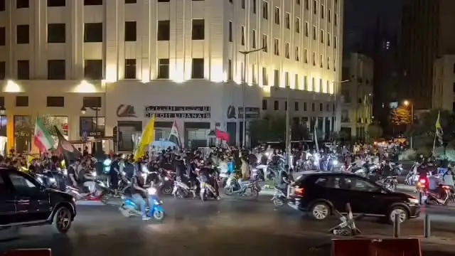 مناصرو حزب الله في وسط بيروت
