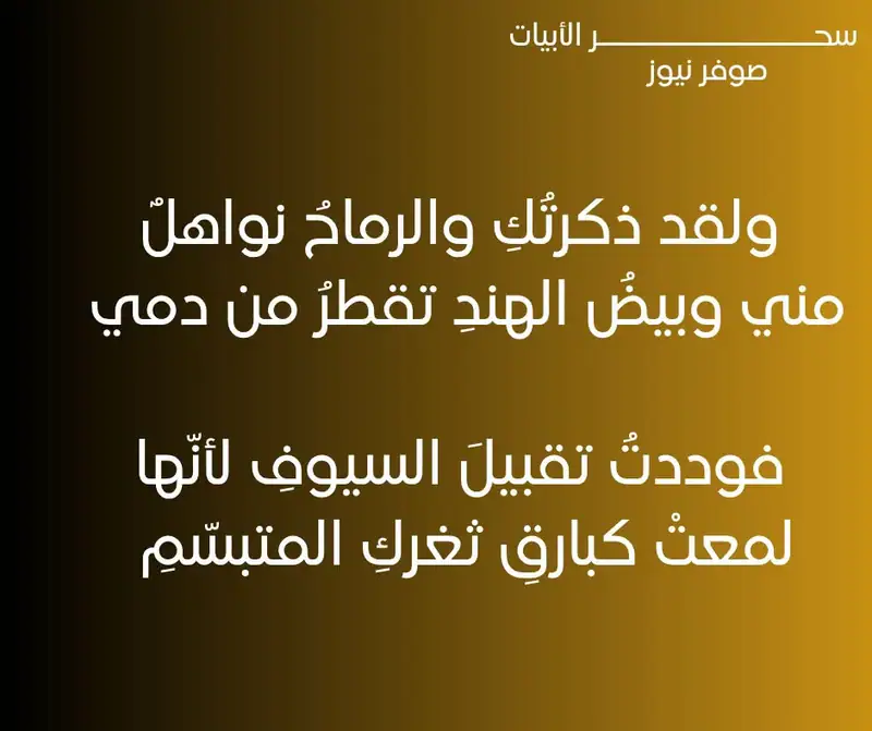 عنترة بن شداد، فمن أجمل ما نُقل عنه في الشعر