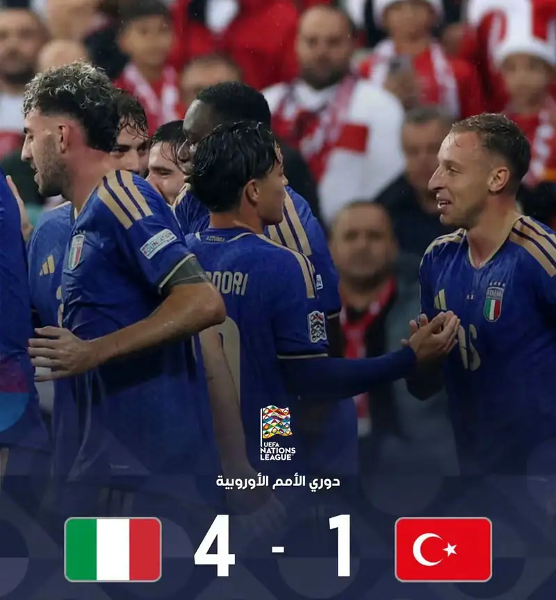 إيطاليا تكتسح تركيا 4-1